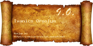 Ivanics Orsolya névjegykártya